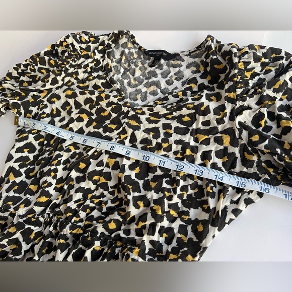 Banana Republic Leopard Print 3/4 Puffed Sleeve Midi Dress Size XS - Picture 8 of 12